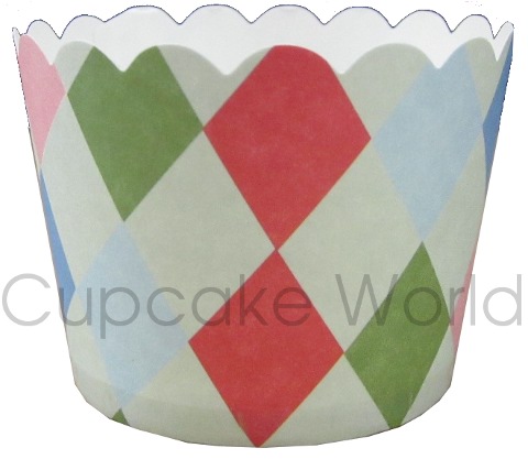 ROBERT GORDON GREEN DIAMONDS CUPCAKE BAKING CUPS PETIT x25